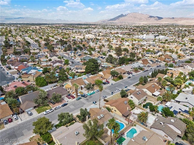 drone / aerial view with a mountain view