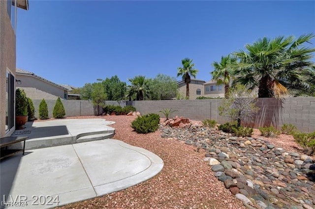 view of yard with a patio area