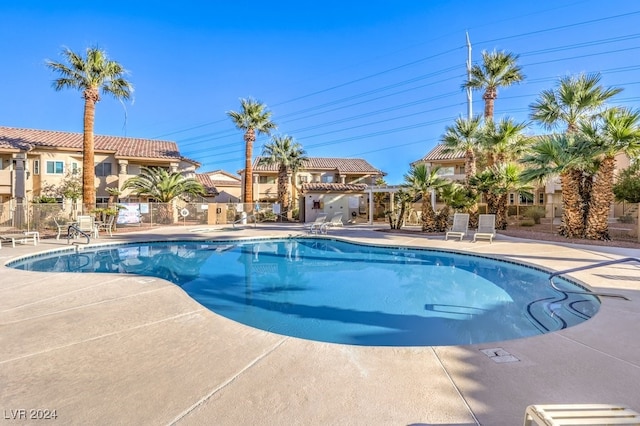 view of pool featuring a patio area