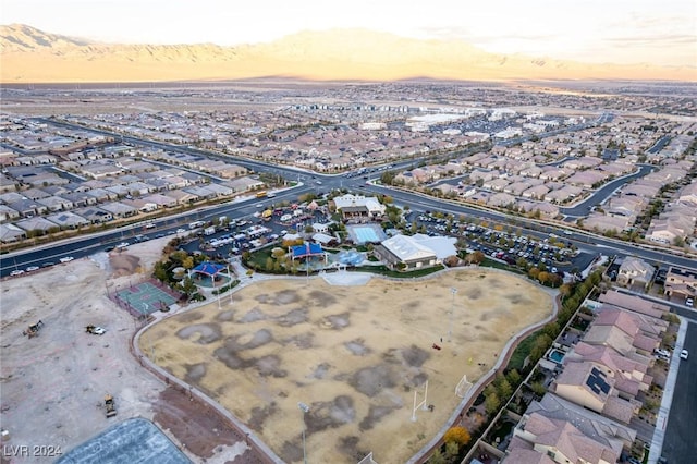 view of aerial view at dusk