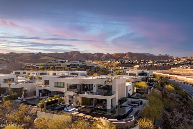 exterior space featuring a mountain view