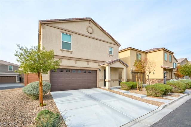 view of front of property featuring a garage