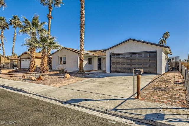 single story home featuring a garage