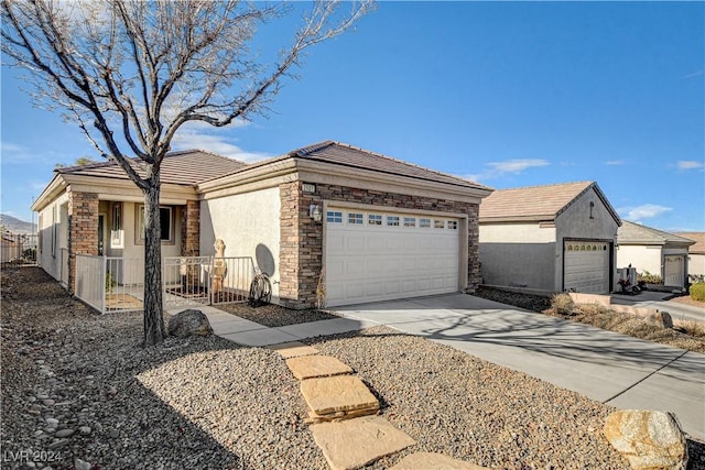 view of front of home with a garage