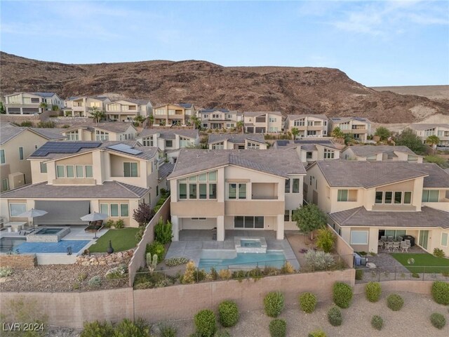 aerial view with a mountain view