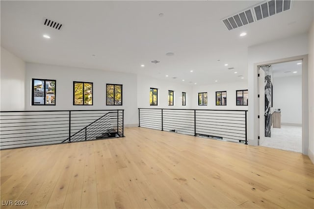 unfurnished room featuring light wood-type flooring