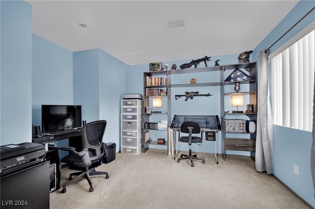 home office featuring carpet