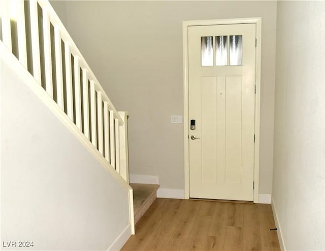 foyer featuring light wood-type flooring