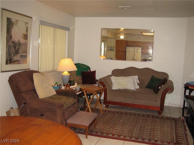 view of tiled living room