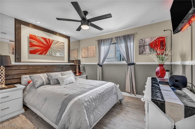 713 Antelope Way, Las Vegas, NV 89145 - bedroom featuring light wood-style floors and a ceiling fan