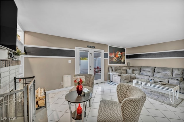 713 Antelope Way, Las Vegas, NV 89145 - tiled living area with french doors