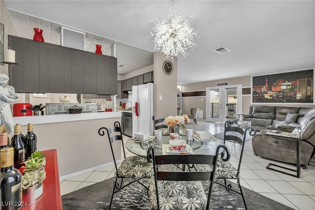 713 Antelope Way, Las Vegas, NV 89145 - dining space featuring light tile patterned flooring and a chandelier