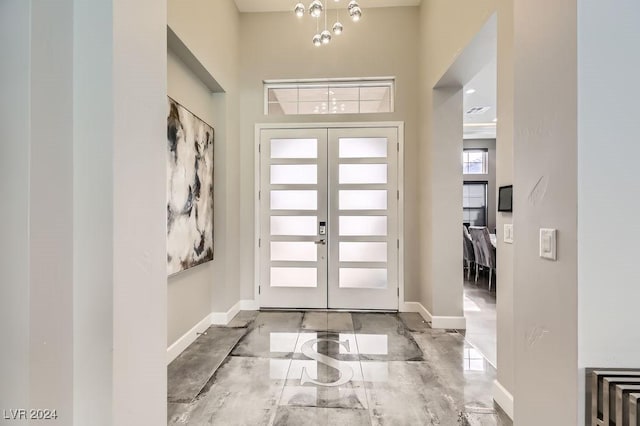 entryway with french doors