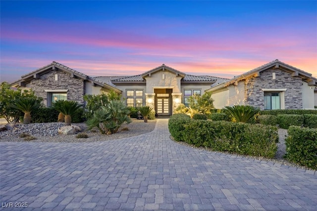 view of front of property with french doors