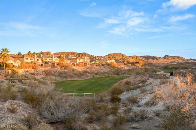 property view of mountains featuring a residential view