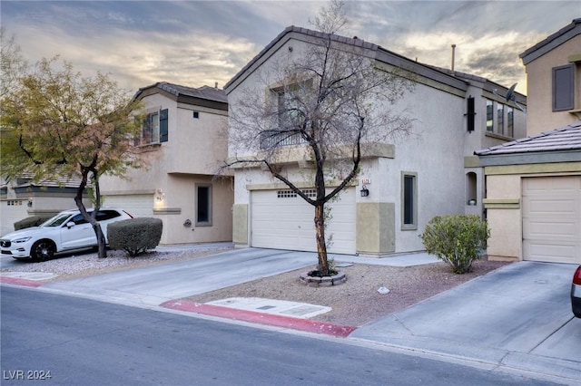 view of front of house with a garage