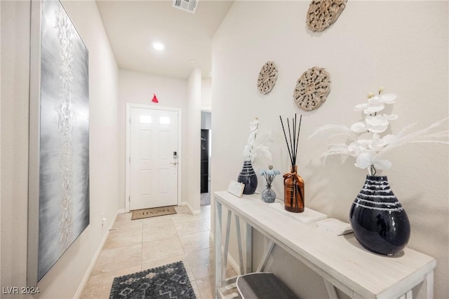 interior space with light tile patterned flooring