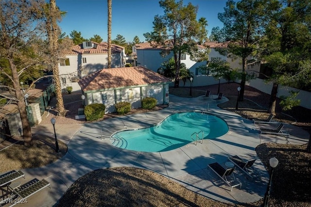 view of pool featuring a patio area