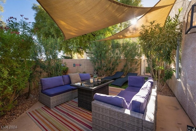 view of patio with an outdoor hangout area