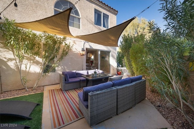 view of patio featuring an outdoor living space