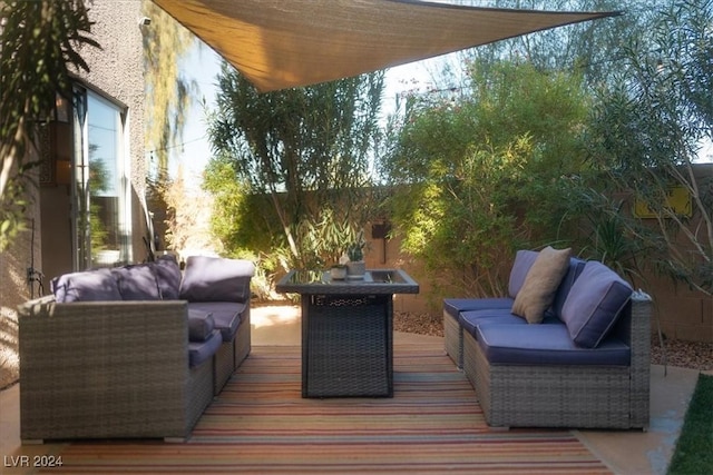 deck featuring an outdoor living space