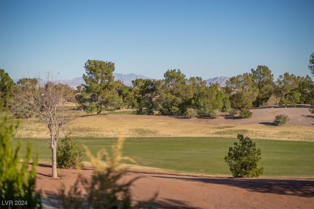 view of home's community featuring a mountain view and a yard