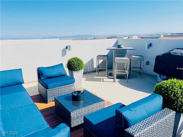 view of patio / terrace with outdoor lounge area and area for grilling