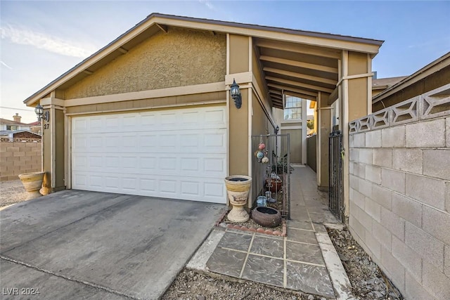 view of garage