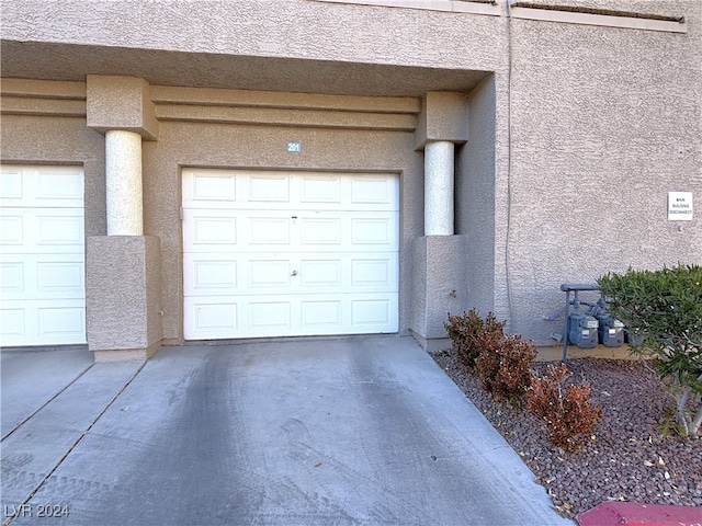 view of garage