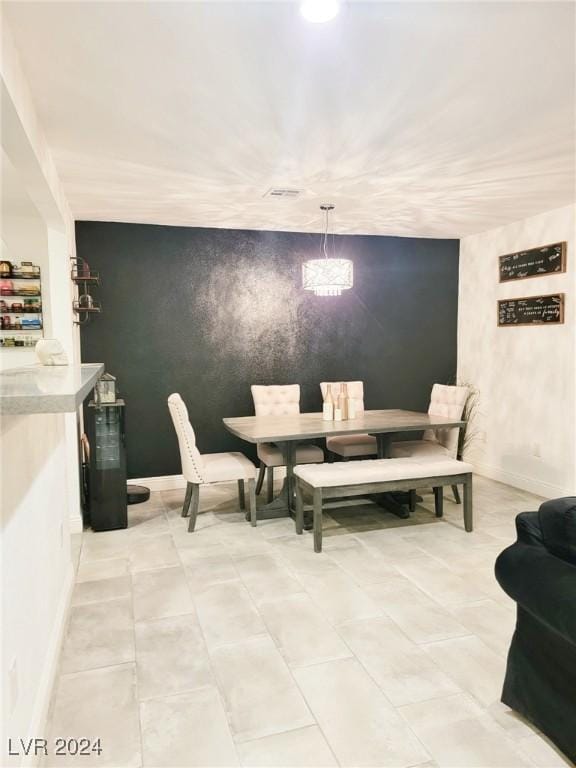 view of tiled dining area