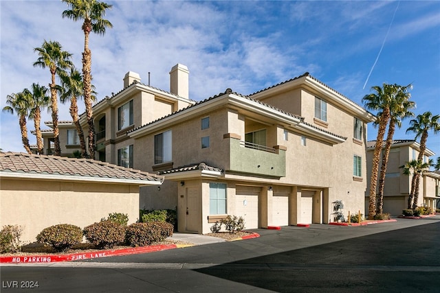 view of property with a garage