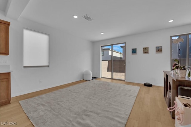 living room featuring light hardwood / wood-style flooring