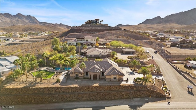 aerial view featuring a mountain view