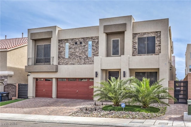 view of front of house with a garage