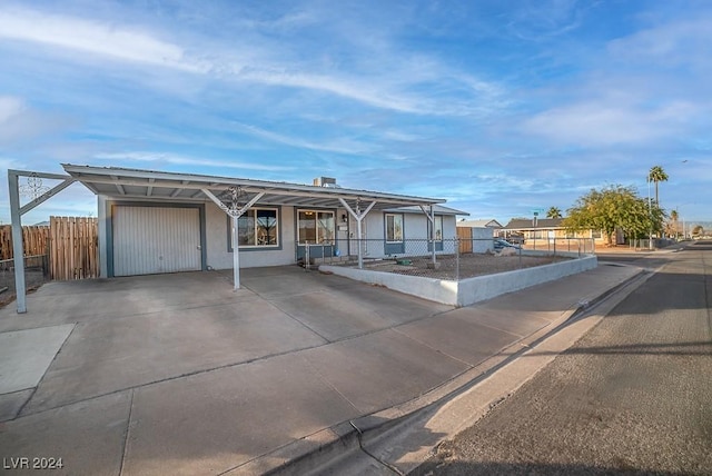 view of front of home with a garage