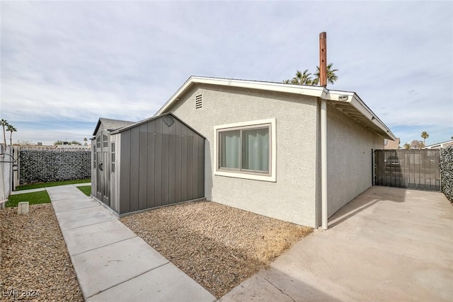 view of home's exterior with a patio