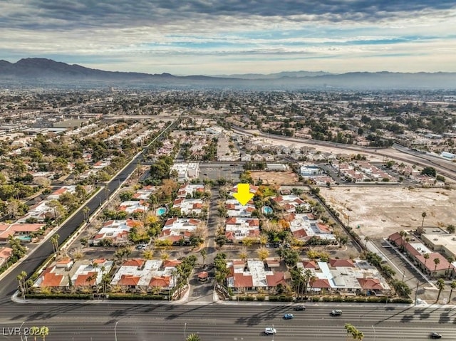 aerial view with a mountain view