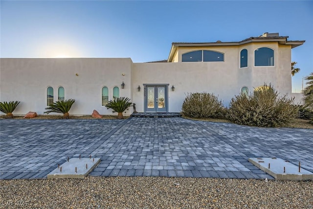 view of front facade with french doors