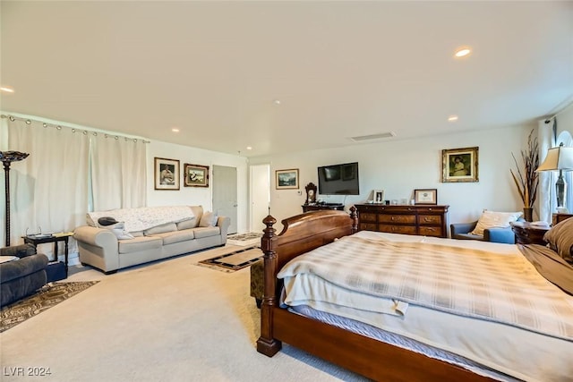 bedroom featuring carpet