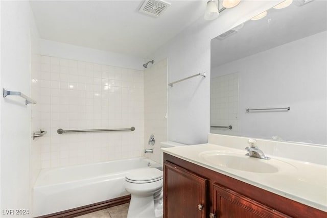 338 Jett St Unit 101, Las Vegas, NV 89145 - bathroom with vanity, shower / tub combination, and tile patterned floors