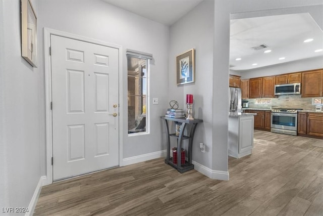 entryway featuring hardwood / wood-style floors