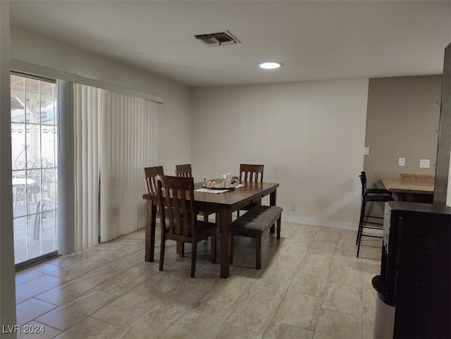 view of dining area