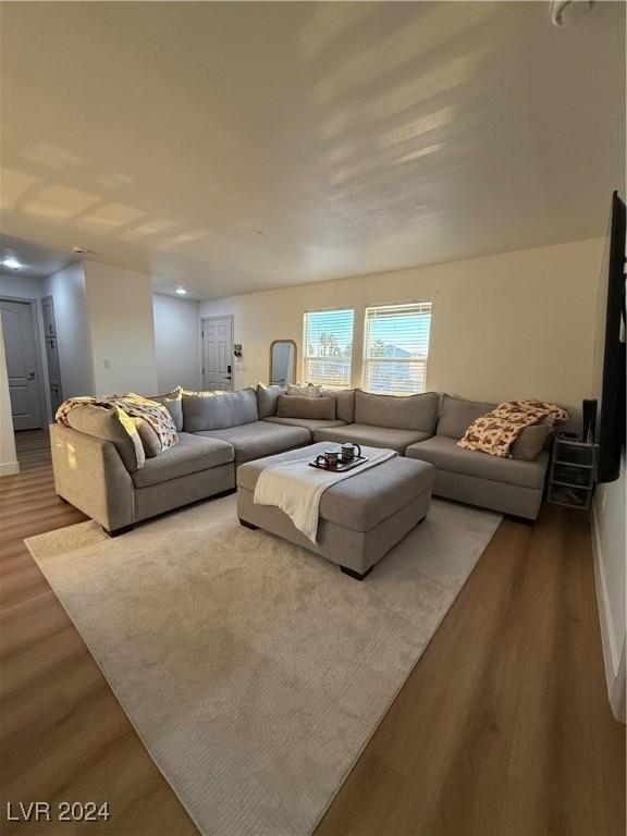 living room featuring hardwood / wood-style flooring