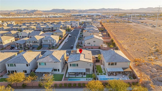 bird's eye view with a mountain view