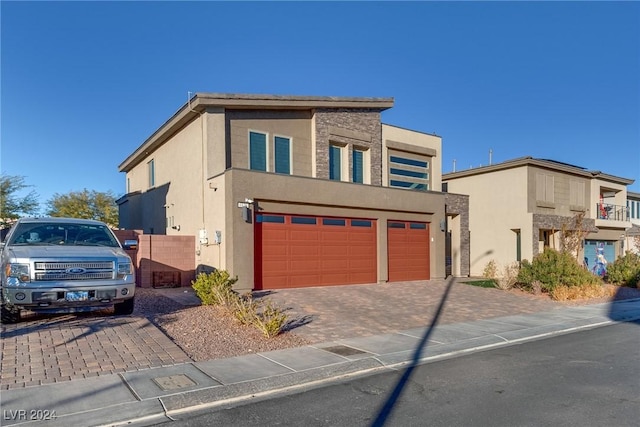 view of front of home with a garage