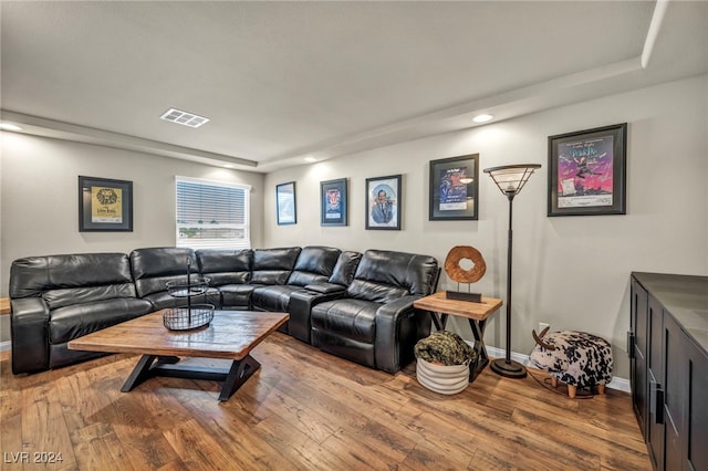 living room featuring hardwood / wood-style flooring