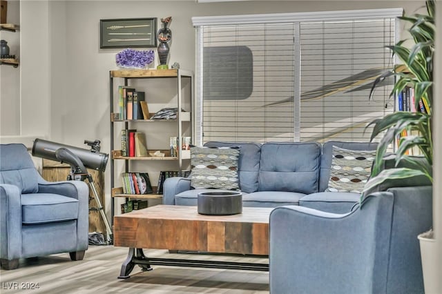 living room with hardwood / wood-style floors