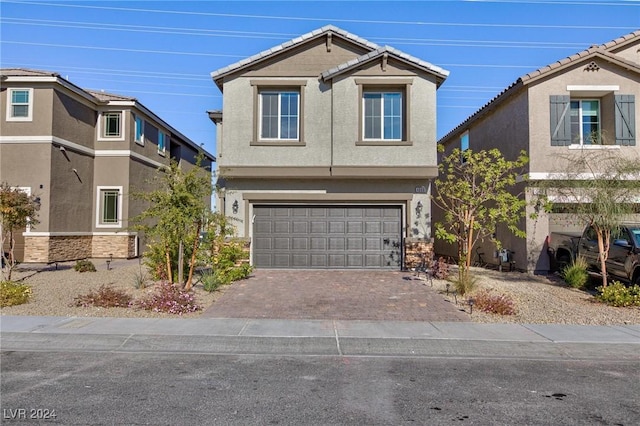 view of front of house with a garage