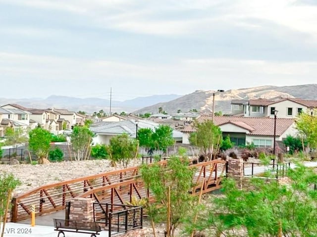 view of community featuring a mountain view