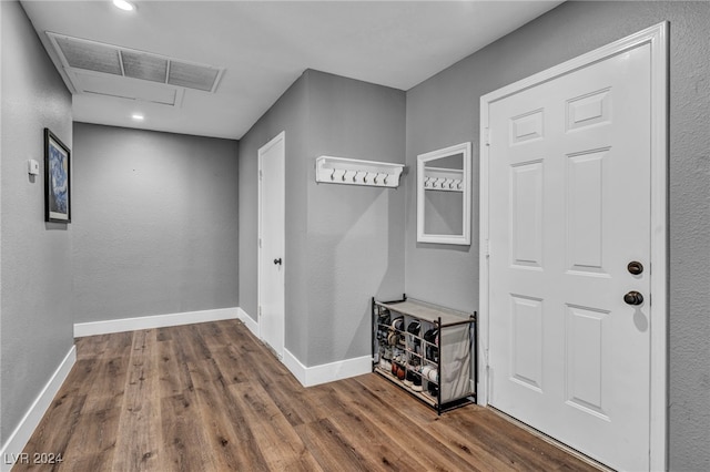 mudroom featuring hardwood / wood-style floors